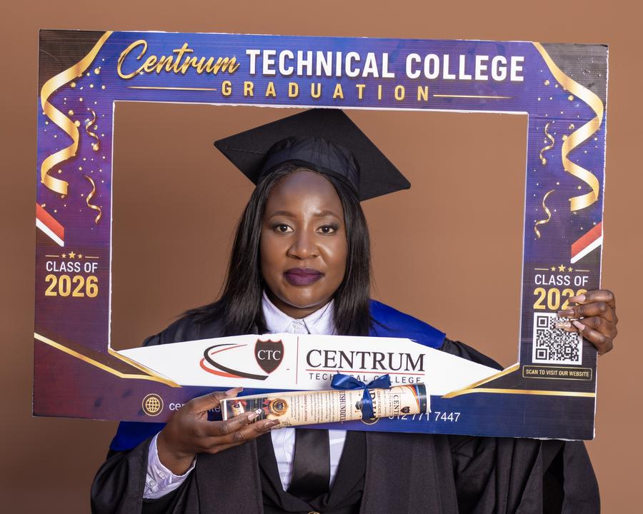 N-course graduate with her certificate in Pretoria