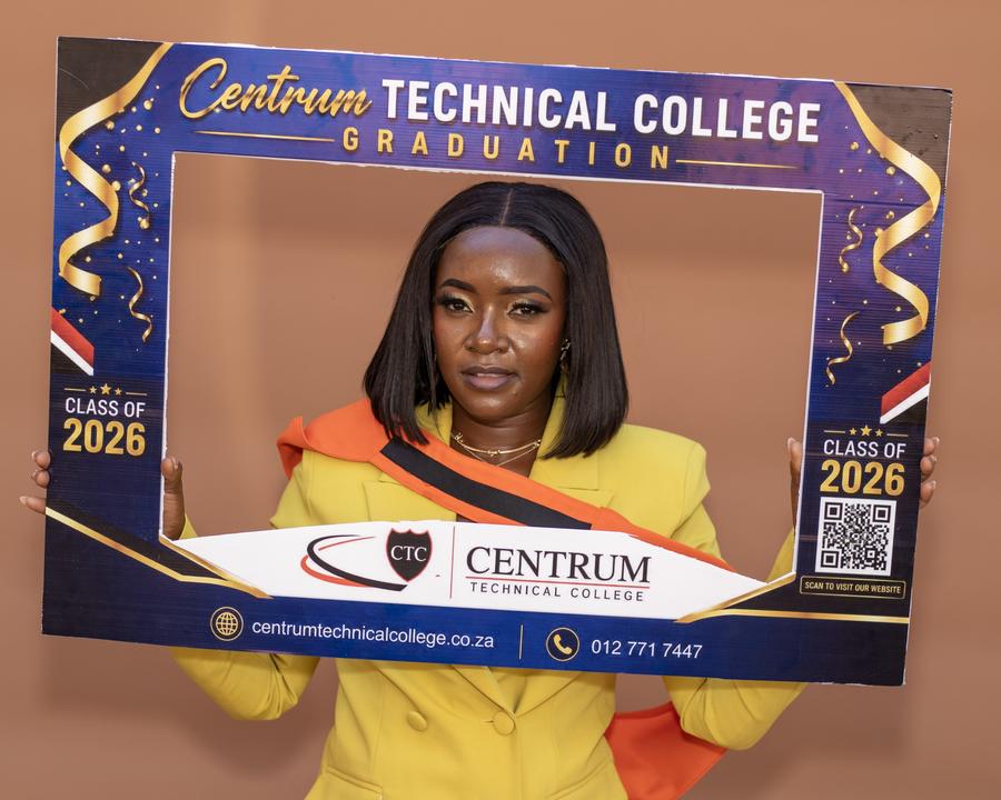 Skills programme graduate celebrating at Centrum Technical College